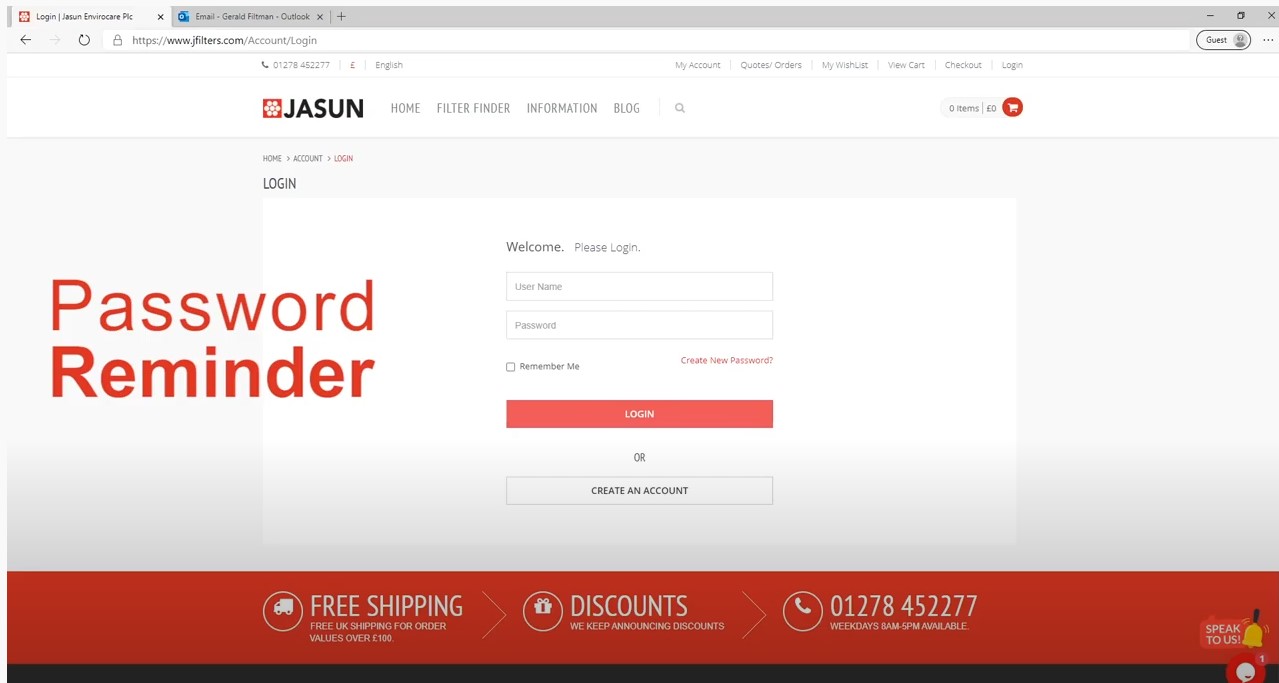 Jfilters Tutorial Create New Password